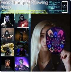 LED Face-Changing Halloween Mask – Full-Color Luminous Party Mask for Festivals & Events